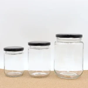 Clear Reusable Food Glass Containers 240ml 350ml 500ml Round Pickle and Canning Jars