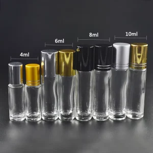 Clear Roll-On Glass Skincare Bottles 4ml 6ml 8ml 10ml with Steel Ball