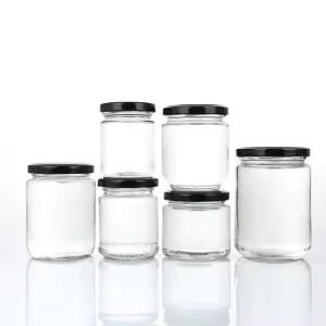 Clear Round Airtight Glass Jar with Lid for Pickle Candy Honey