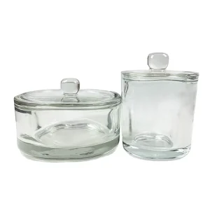 Clear Round Glass Aroma Diffuser Jars 250ml 370ml