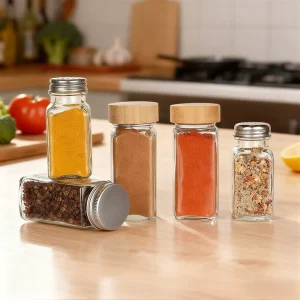 Clear Round Glass Food Storage Jar with Lid, 50ml, 100ml, or 120ml