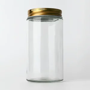 Clear Round Glass Honey Jar with Metal Screw Cap for Mayonnaise, Coconut Oil, Jam, Pickles, and Food Storage