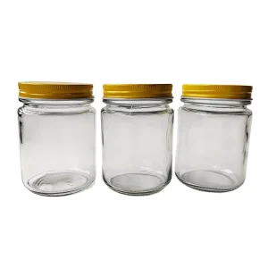 Clear Round Glass Jar 4oz 8oz with Screw Lid