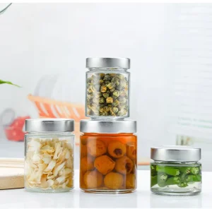 Clear Round Wide Mouth Glass Canning Jars for Honey, Jam, Pickles, and Sauce with Metal Lid 250ml 500ml 8oz 16oz