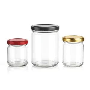 Clear Round Wide Mouth Glass Jar Canning Jars for Honey Jam Pickle Sauce