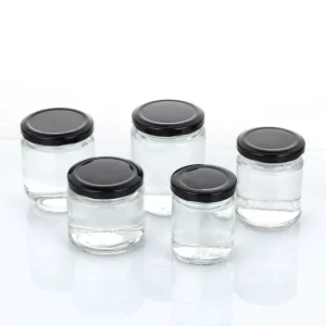Clear Round Wide Mouth Glass Jar Canning Jars for Honey Jam Pickle Sauce With Metal Lid 250 Ml 500 Ml 8 Oz 16 Oz