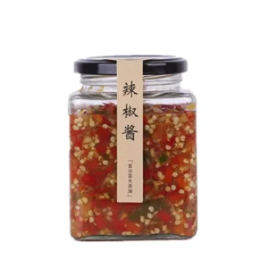 Clear Square Glass Jar with Black Metal Screw Cap