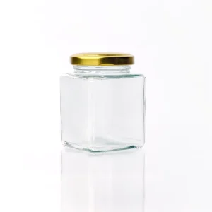 Clear Square Glass Jars Canning Jars with Metal Lids for DIY Dessert Jam Dry Goods for Honey