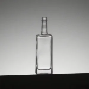 Clear Square Glass Liquor Bottle, 500ml 750ml 1 Liter, For Vodka, Wine, and Beverages