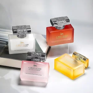 Clear Square Glass Perfume Bottle 30ml 50ml 100ml Refillable Fragrance Container