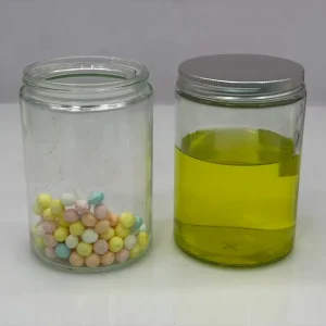 Clear Straight Cylinder Glass Jars With Silver Screw Caps for Honey Sweets and Cooking Oil Storage