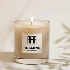 Clear Straight Glass Jar Scented Candle Cotton Wick Natural Soy Wax