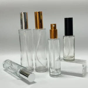 Clear Straight Glass Spray Bottle, Portable Perfume Alcohol Refill Vial, Multiple Sizes