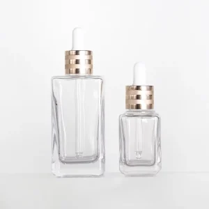Clear Thick-Bottomed Silk Screen Printed Glass Bottle with Dropper for Essential Oil 30ml 100ml Cosmetic Use