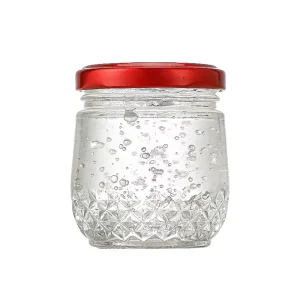 Clear Thick Glass Bird’s Nest Jam Jelly Food Storage Jars with Screw Metal Lids