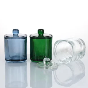 Clear Transparent Empty Glass Candle Jars with Lid and Box Packaging