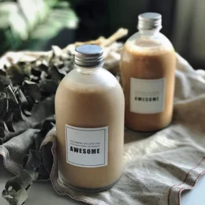 Clear Transparent Glass Bottle with Screw Cap Frosted Gift Beverage Glass Bottle Support Customization Screen Print
