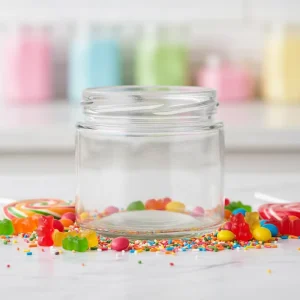 Clear Wide-Mouth Food-Grade Glass Jar for Jam Honey and Peanut Butter