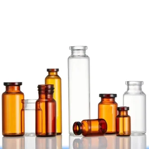 Clear and Amber Glass Vials 2ml, 5ml, 7ml, 8ml, 10ml, 15ml, and 20ml, 2R, 6R, 10R, and 20R, for Injection