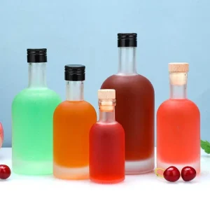 Clear or Frosted Glass Liquor and Wine Bottles 50ml 100ml 250ml 375ml 500ml 750ml 1000ml with Screw Cap or Cork Stopper