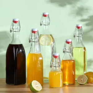 Cold Water Snap on Bottle Thickened Food grade Glass Bottle Lemon Juice and Fruit Juice sealed Bottle
