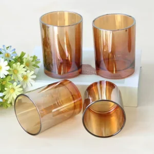 Colored Amber Glass Candle Jars