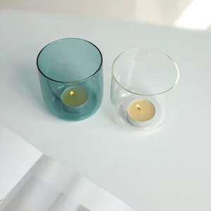 Colored Glass Jar for Candle Making Heat Resistant Glass Candle Jar Transparent Luxury Classic Empty Glass Candle Cup