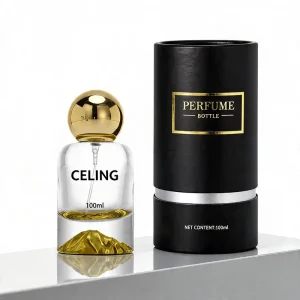 Colored Red Gold Volcanic Glass Perfume Bottle Unique Bayonet Perfume Dispenser 30ml 50ml 100ml Pressure Spray Bottle And Box