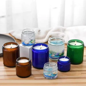 Colorful Big Mouth Aromatherapy Candle Empty Cup Homemade Candle Tool Container Lid Sealed Glass Jar Candlestick Ornaments China