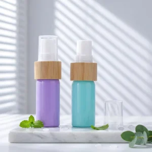 Colorful Cosmetic Glass Perfume Spray Bottle 10ml Pink Yellow Blue Purple Glass Bottle with Bamboo Sprayer