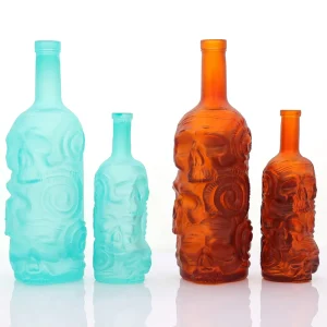 Colorful Customizable Unique-Shape Super-Flint Clear Glass Bottle for Tequila