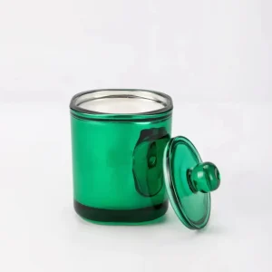 Colorful Glass Candle Jars with Lids