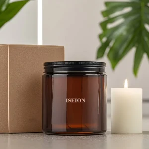 Container 150ml 250ml Amber Jars Glass Candle Jar with Lid for Home Decoration