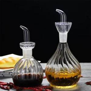 Contemporary Glass Olive Oil Dispenser Decanter Cruet for Kitchen Use, BPA-Free