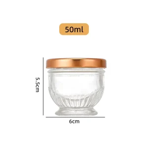 Copper Lid Vacuum Glass Jars 50ml 75ml 100ml 150ml for Canned Food and Caviar Storage