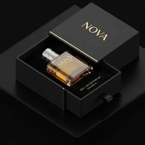 Cosmetic Empty Transparent Glass Crimp Perfume Bottle 30ml 50ml 100ml with Black Lid