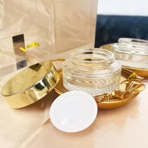 Cosmetic Glass Jars with Lids for Skin Care Cream and Lotion