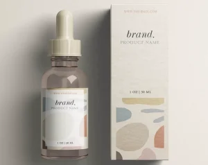 Cosmetic Skin Care Dropper Bottle Packaging Box Custom Glass Oil Bottle Paper Box With Brand logo