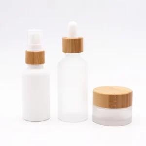 Cosmetic Skincare Packaging 30g 50g Glass Jar Frosted Clear 30ml 50ml Glass Cosmetic Lotion Bottles with Dropper