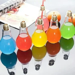 Creative Bulb-Shaped Airtight Soda-Lime Glass Bottles for Juice, Milk Tea and Fermented Drinks