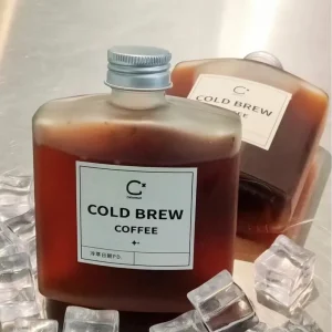 Creative Square Flat Glass Bottle for Juice Coffee Milk Tea Small Wine Empty 100ml Stock Available