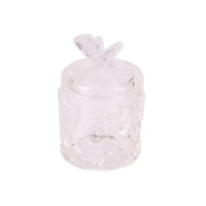 Crystal Glass Butterfly-Shaped Candy Cup with Lid, Storage Container