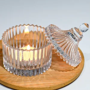 Crystal Glass Candle Jars with Lids