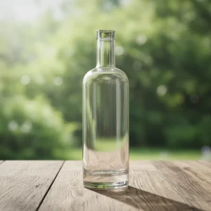 Crystal Style Glass Liquor Bottle 750ml Transparent with Cork for Vodka Brandy and Tequila