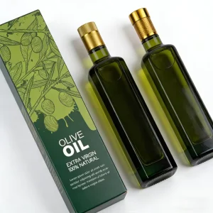 Crystal White 100ml 250ml 500ml 750ml Square-Shaped Olive Oil Glass Bottle