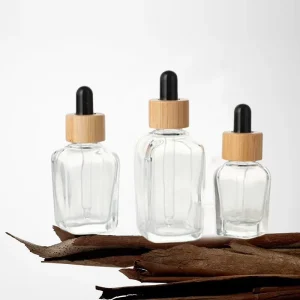 Custom 10ml 15ml 20ml 30ml 50ml 100ml 4 oz Luxury Frosted Clear Amber Glass Bamboo Serum Essential Oil Empty Dropper Bottle