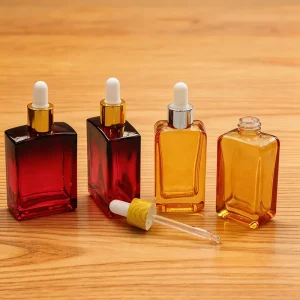 Custom 10ml 15ml 30ml 50ml 100ml Square Glass Dropper Bottles for Facial Serum, Beard Oil, and Essential Oil Packaging, 1oz 3oz