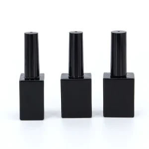Custom 15ml Empty Square UV Gel Nail Polish Glass Bottle with Brush