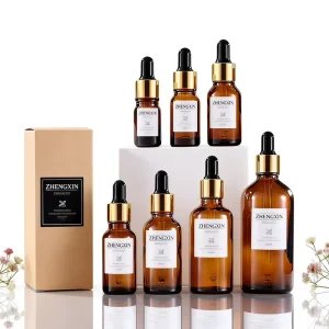 Custom 1oz 4oz 100ml 50ml Hair Oil Bottles Matte Amber Essential Oil Glass Empty Face Oil Serum Bottle for Skincare
