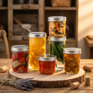 Custom 250 ml 8 oz Wide Mouth Glass Mason Jar with Lid for Jelly, Milk and Jam
